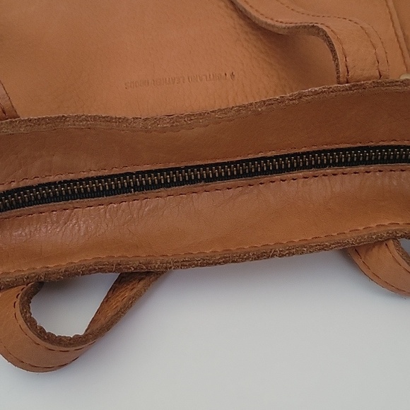 Portland Leather Cognac Shoulder Tote / Crossbody with Front Pocket - Picture 14 of 16